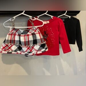 Toddler girls 12 to 18 months, three-piece holiday outfit